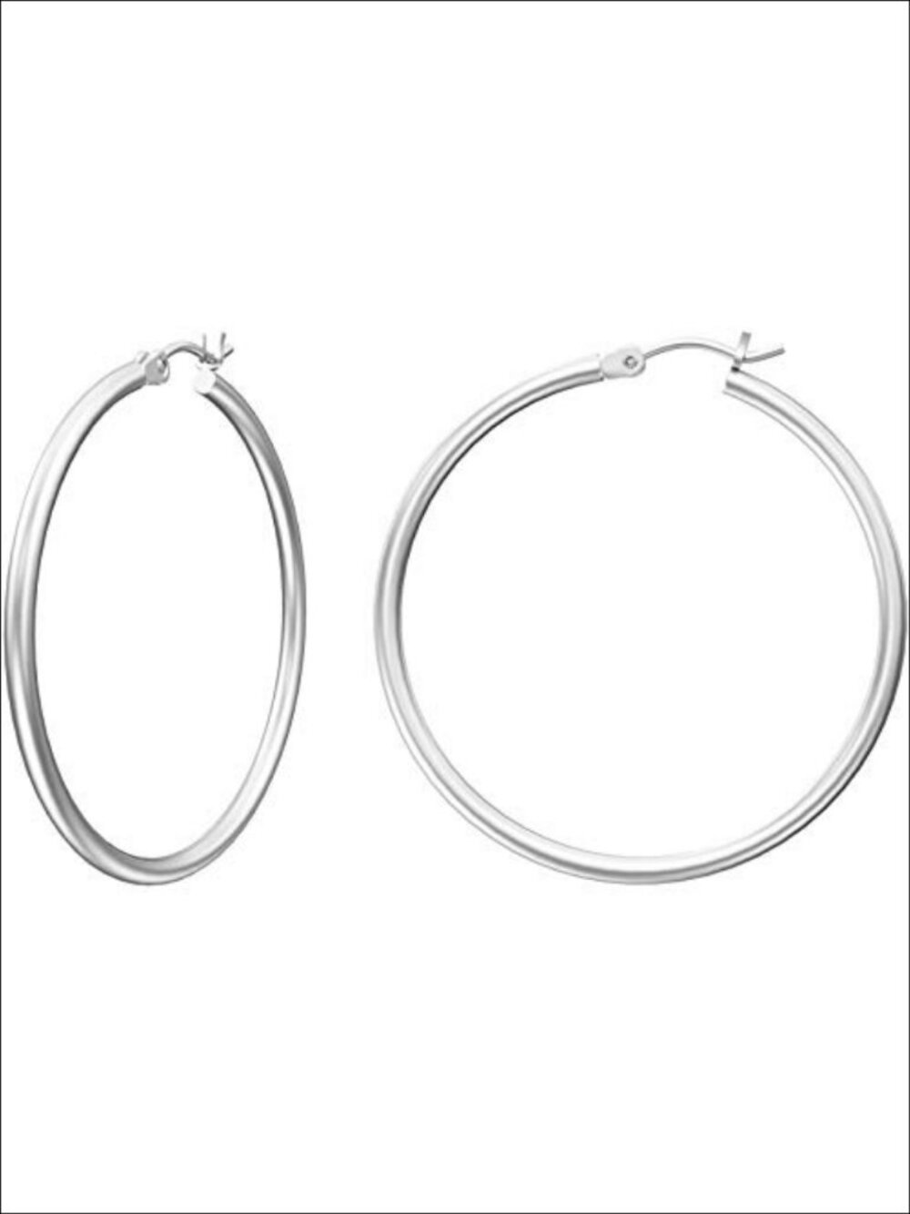 14K Gold Plated Hoop Earrings Hypoallergenic Lightweight 1.2 Inch